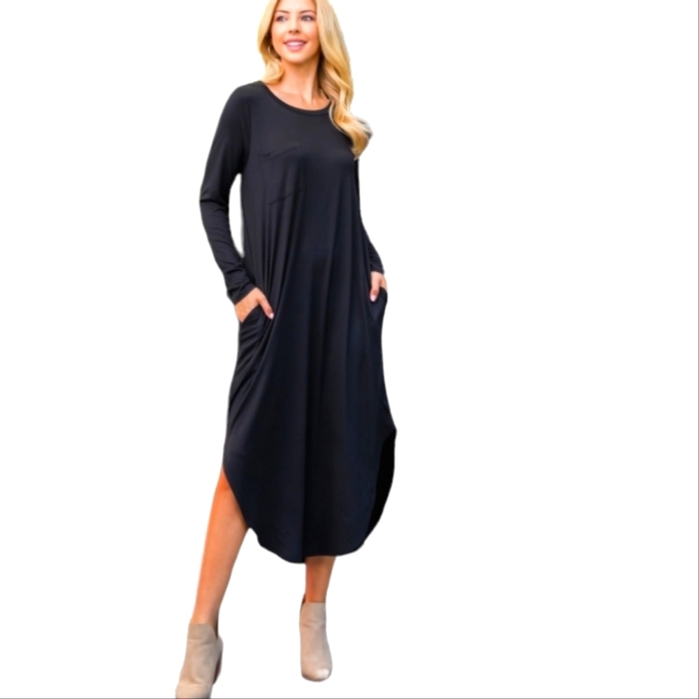 Black Long Sleeve Maxi Dress